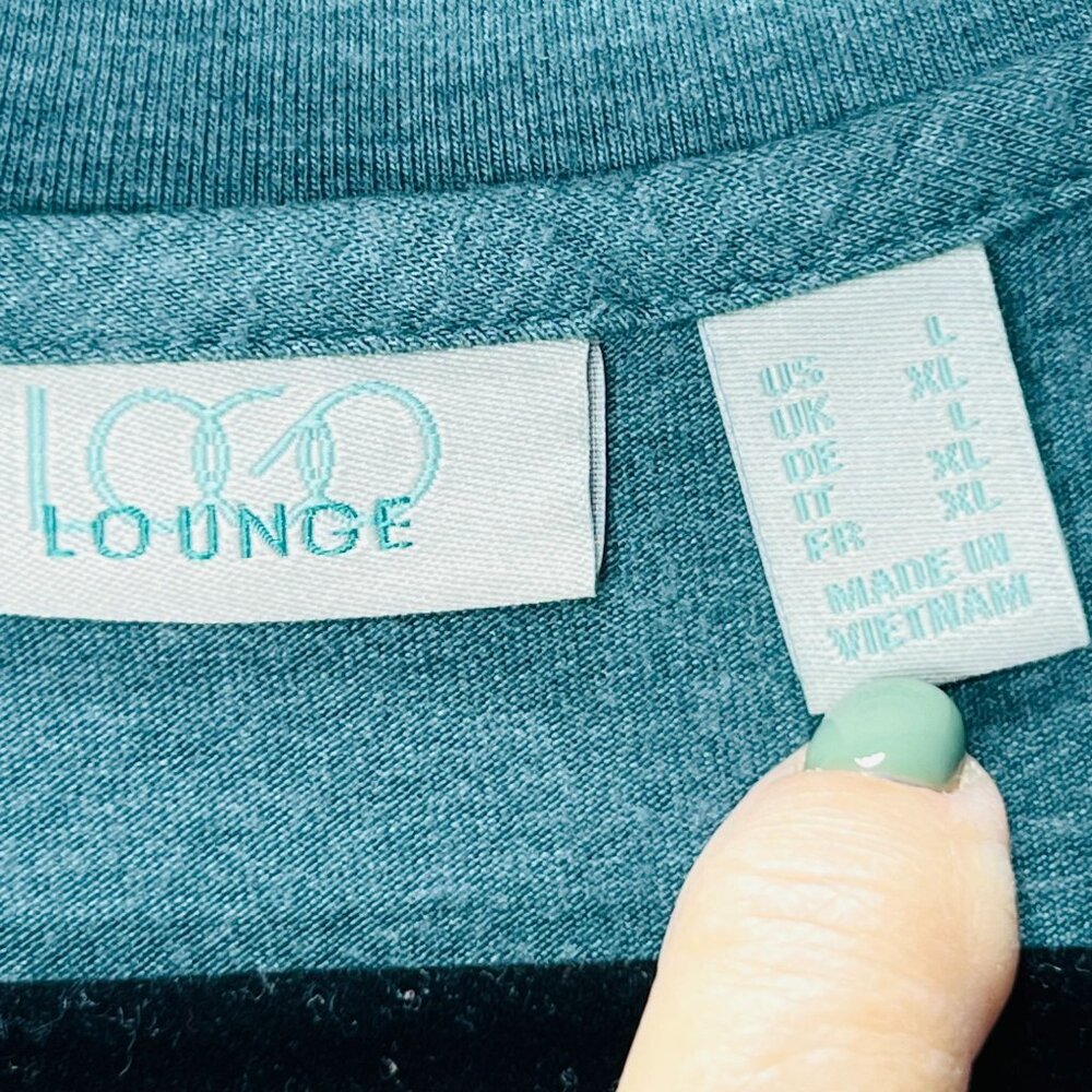 LoGo Lounge Lori Goldstein Dress Handkerchief Hem Teal Blue Lg Short Sleeve - Picture 5 of 16